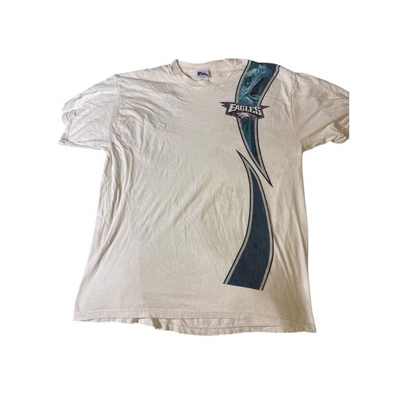 Vintage Pro Player Philadelphia Eagles Tee XL 90s 2000s White | Vertical Graphic - Picture 2 of 7